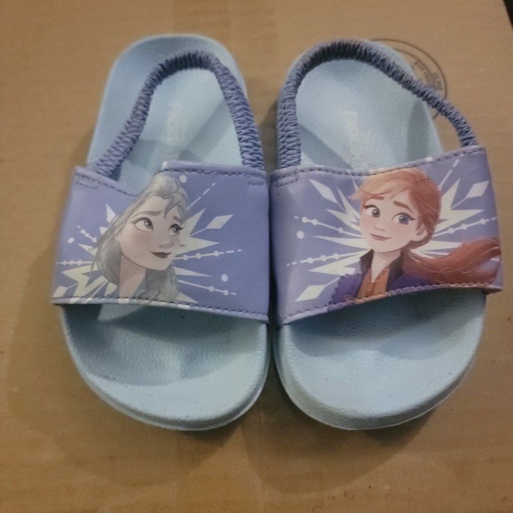 Disney Frozen II Girls Blue Comfort Heel Strap Slide Sandal Size US 5/6